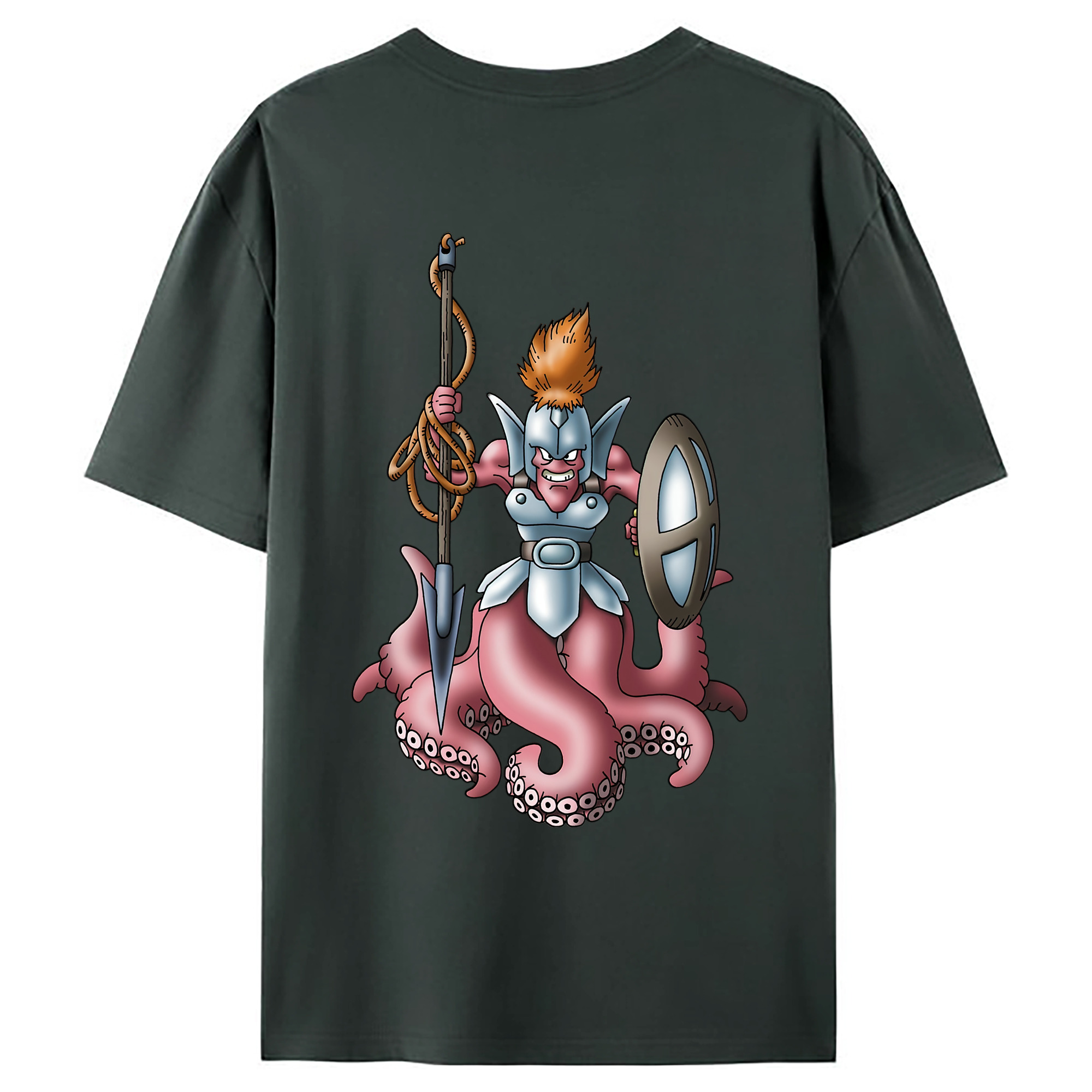 （画像用） ドラゴンクエスト Doragon Kuesuto Dragon Quest 綿100％ メンズ半袖Tシャツ（バックプリント） 通気性